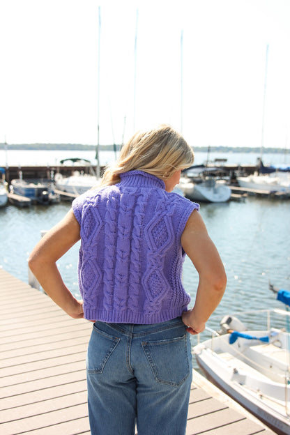 purple chunky sweater