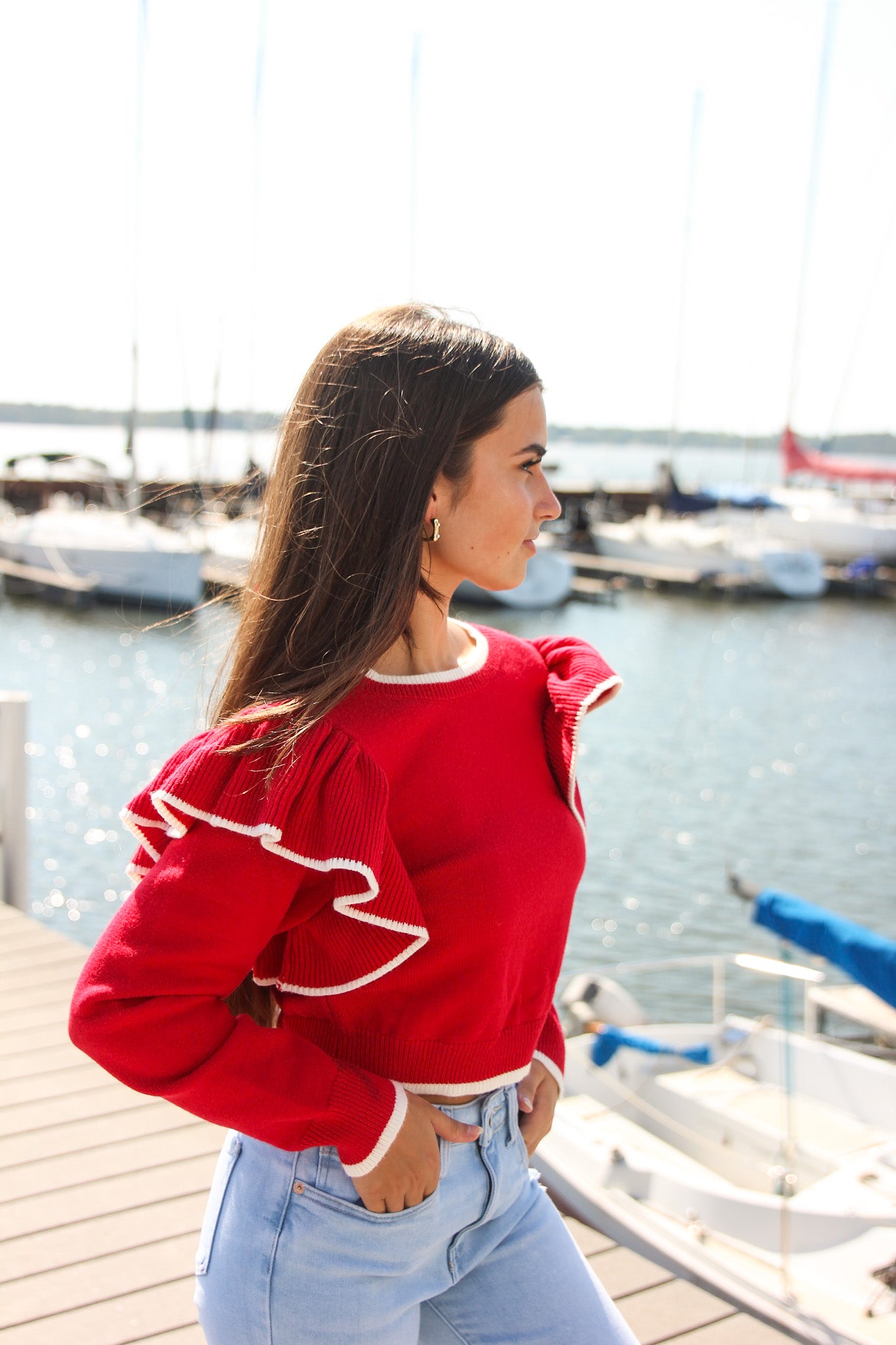 DM crimson long sleeve sweater