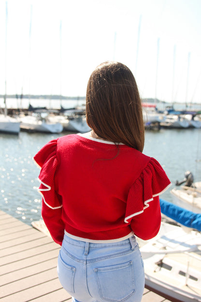 DM crimson long sleeve sweater