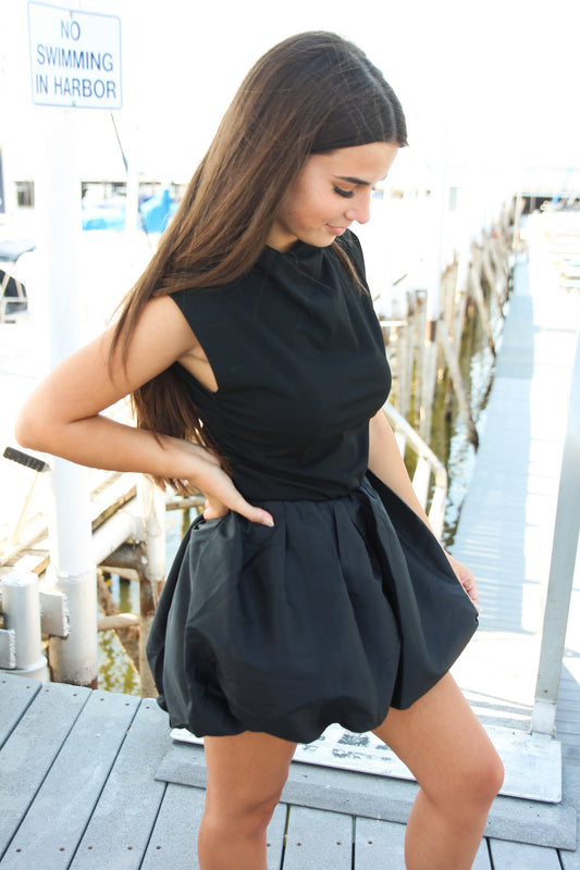 mm black bubble skirt