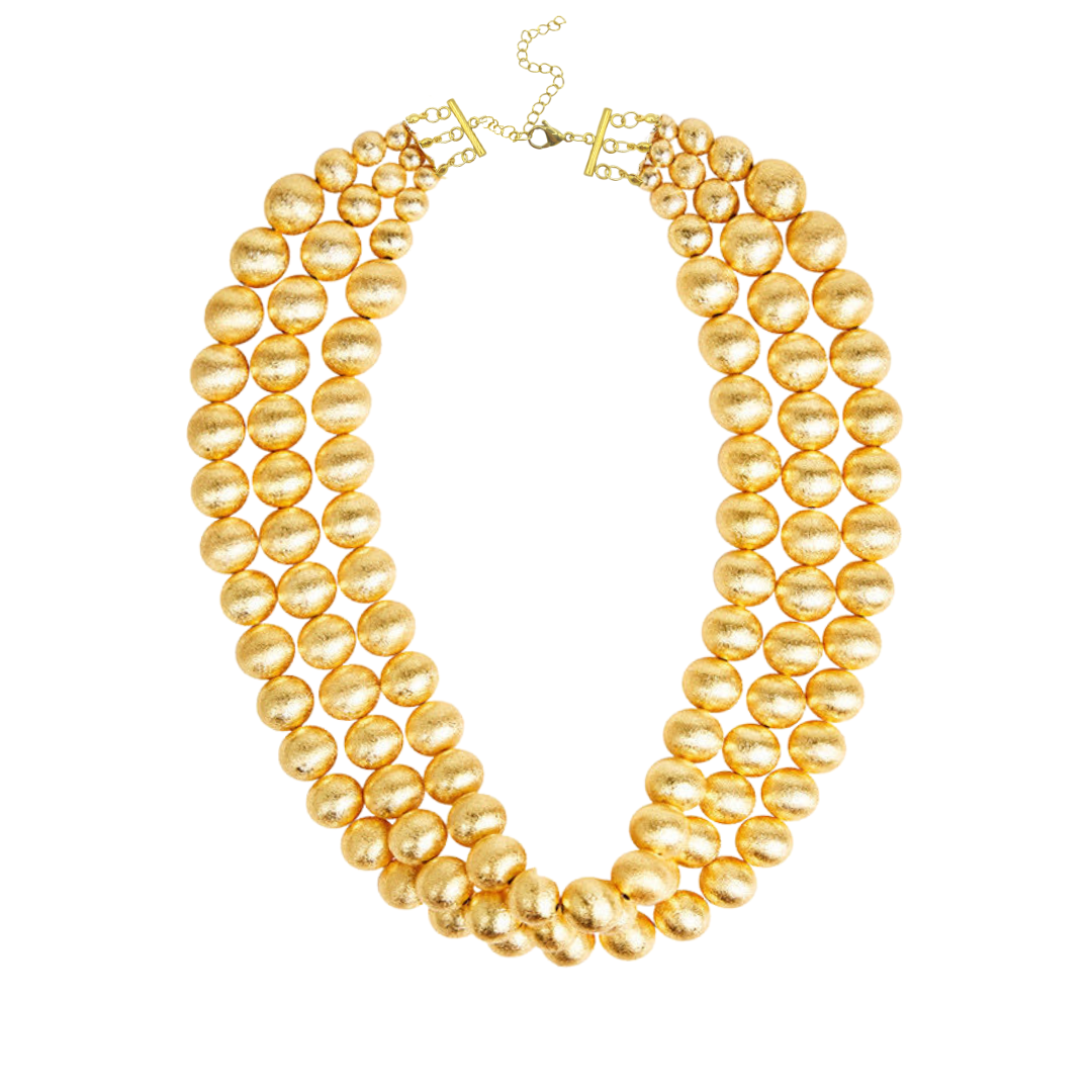 Brushed Metal Bead Necklace