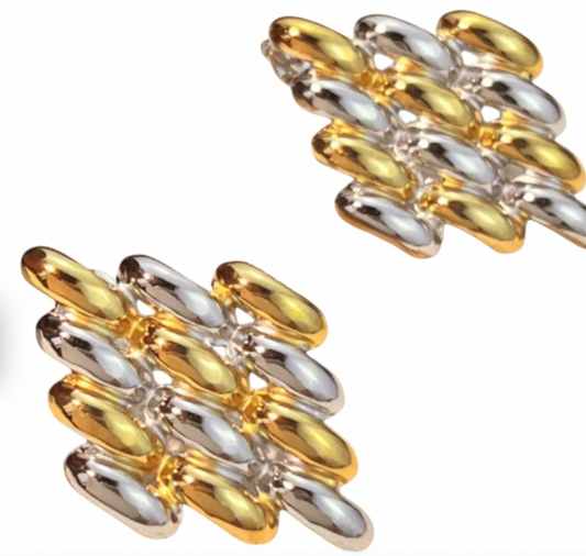 Lacey Gold & Silver Earrings