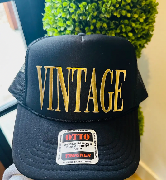 Black & Gold Vintage Hat