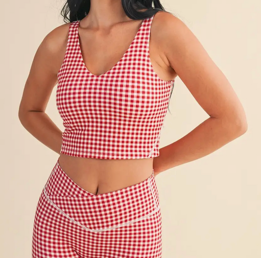 Red Gingham Tank Top
