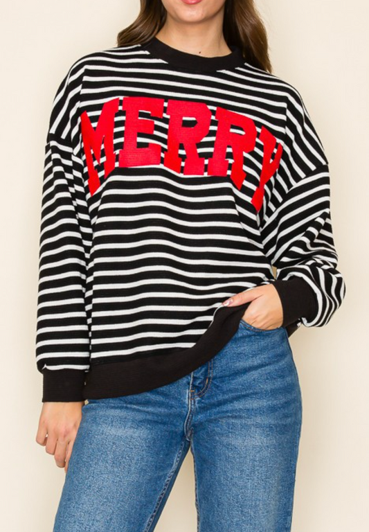 Merry Striped Sweatshirt
