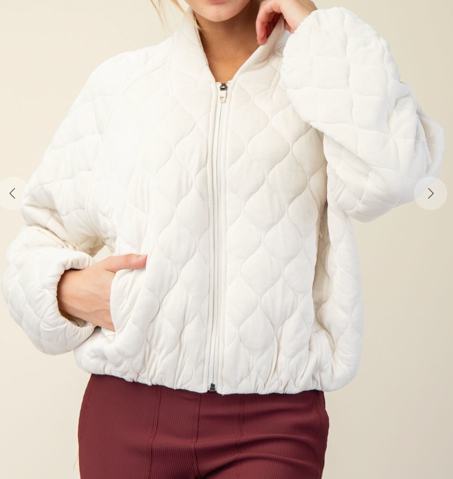 Quilted Cream Jacket and Skirt Set
