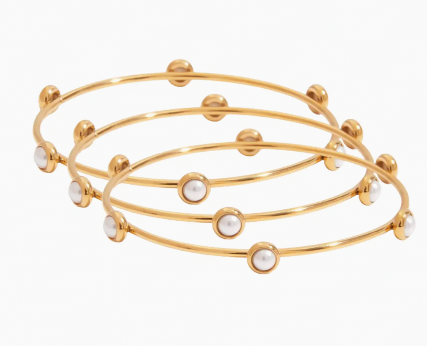 Pearl Bangle Trio Bracelet