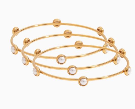 Pearl Bangle Trio Bracelet