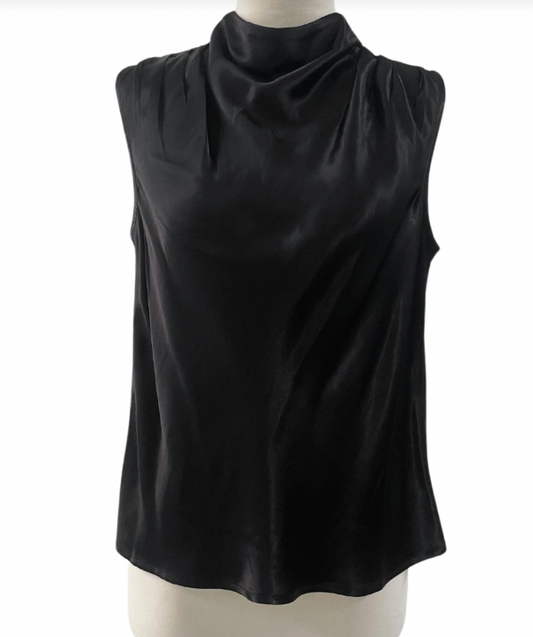 Black Mock Neck Sleeveless Top