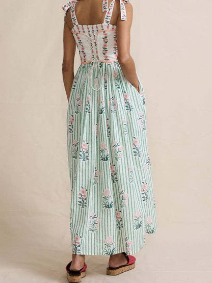 Floral Tie Swing Dress