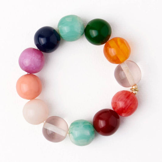 Cece Large Resin Bead Bracelet Multi