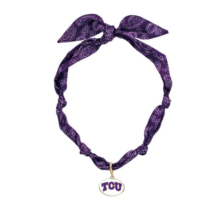 Tcu Logo Bandana Scarf Necklace