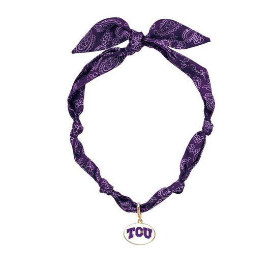 Tcu Logo Bandana Scarf Necklace