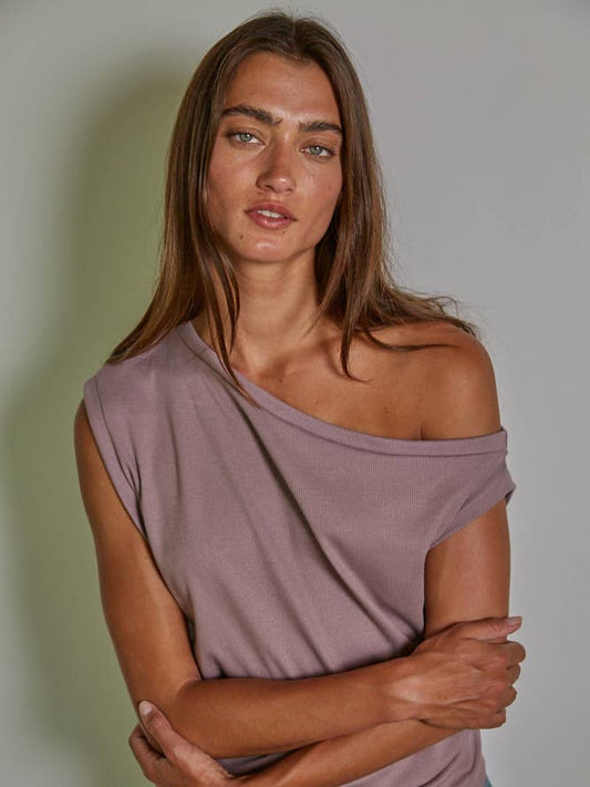 Lavender One Shoulder Top