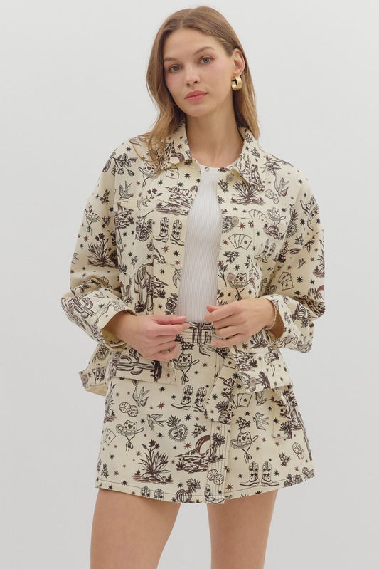 Cream and Brown Rodeo Set
