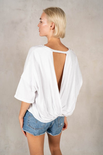 Open Back White Tee
