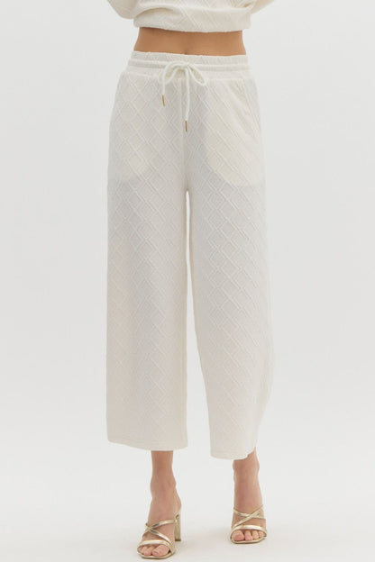 Embossed Cream Pants