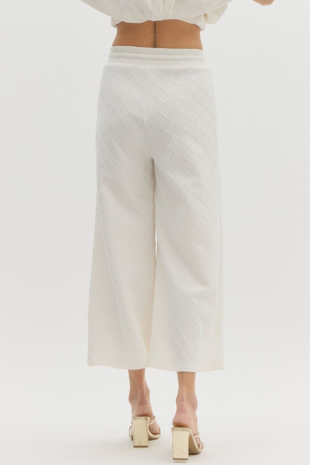 Embossed Cream Pants