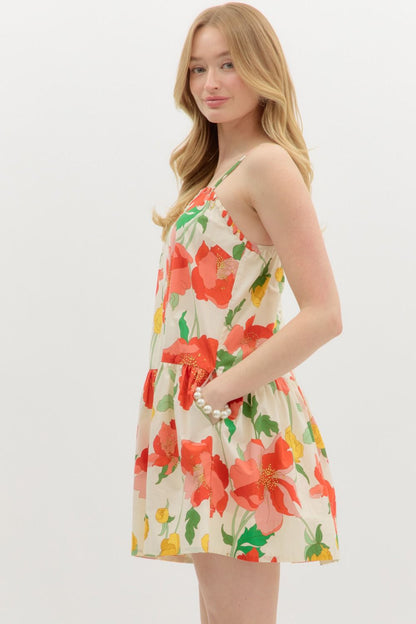 Cream Floral Dress