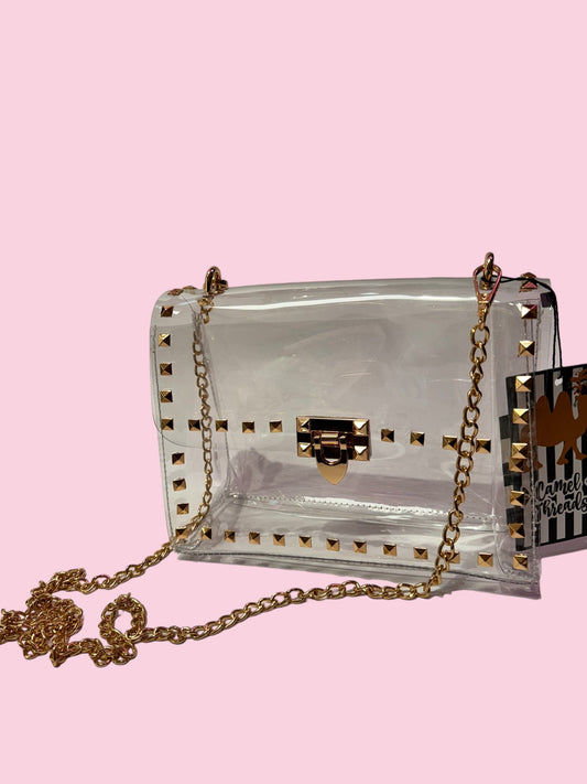 Gold Studded Clear Purse