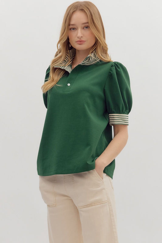 Hunter Green Polo Top