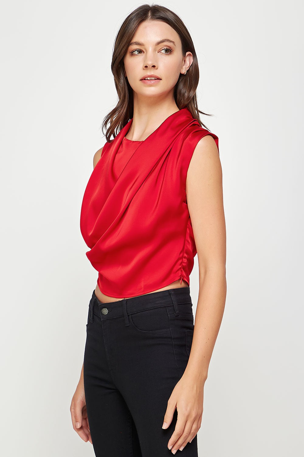 Berklen Crimson Satin Top