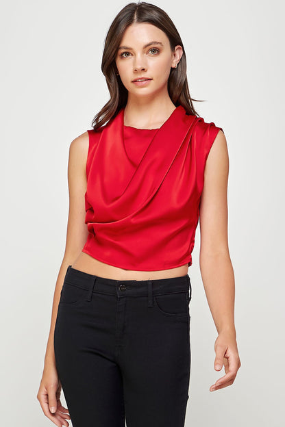 Berklen Crimson Satin Top